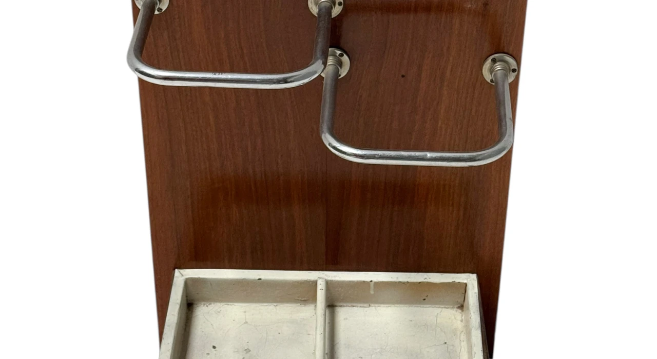 Walnut Art Deco Modernist Umbrella Stand, 1930s